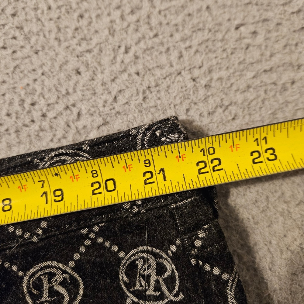 PRPS Demon Slim Straight Jeans Black Monogram Logo Print Denim Mens 42 E107P242 - Picture 7 of 8